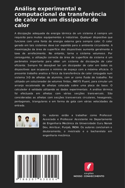 Produktbild: An&aacute;lise experimental e computacional da transfer&ecirc;ncia de calor de um dissipador de calor