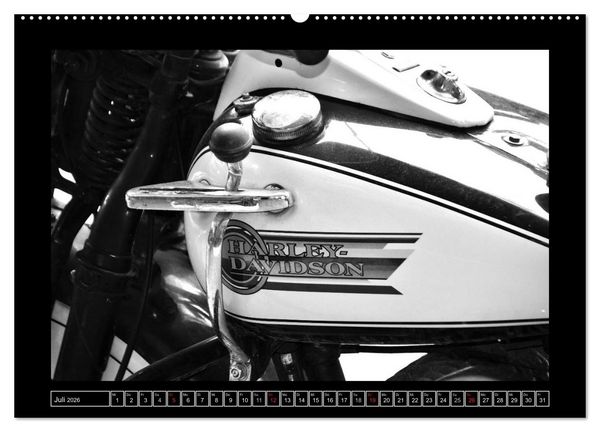 Produktbild: Harley Davidson WLA 750 in Schwarzweiss (Wandkalender 2026 DIN A2 quer), CALVENDO Monatskalender