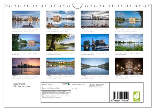 Produktbild: Schweriner M&auml;rchenschloss (Wandkalender 2027 DIN A4 quer), CALVENDO Monatskalender