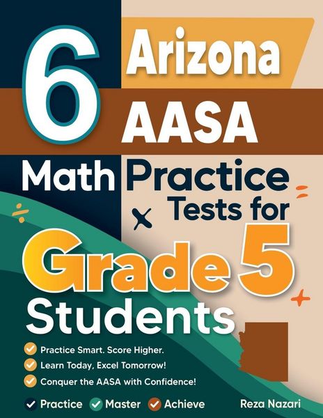 Produktbild: 6 Arizona AASA Grade 5 Math Practice Tests