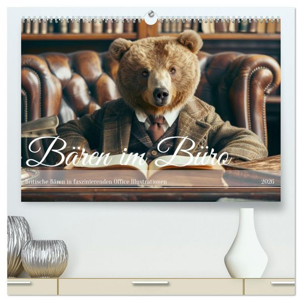 Produktbild: B&auml;ren im B&uuml;ro (hochwertiger Premium Wandkalender 2026 DIN A2 quer), Kunstdruck in Hochglanz