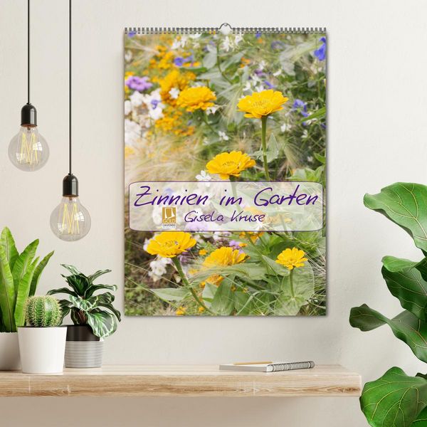 Produktbild: Zinnien im Garten (Wandkalender 2026 DIN A2 hoch), CALVENDO Monatskalender