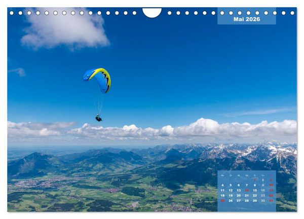Produktbild: Paragliding - Aufbruch zu neuen H&ouml;henfl&uuml;gen (Wandkalender 2026 DIN A4 quer), CALVENDO Monatskalender