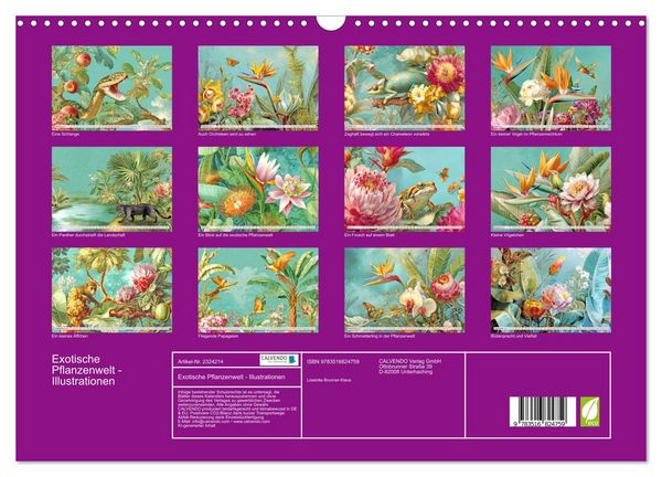 Produktbild: Exotische Pflanzenwelt - Illustrationen (Wandkalender 2027 DIN A3 quer), CALVENDO Monatskalender