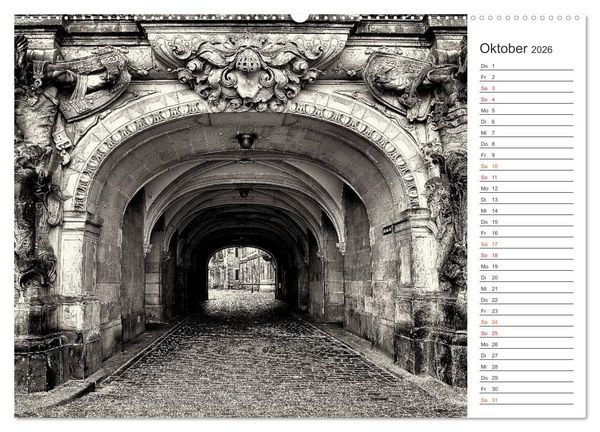 Produktbild: Dresden Schwarz-Wei&szlig; (hochwertiger Premium Wandkalender 2026 DIN A2 quer), Kunstdruck in Hochglanz