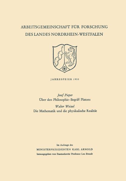 Produktbild: &Uuml;ber den Philosophie-Begriff Platons. Die Mathematik und die physikalische Realit&auml;t