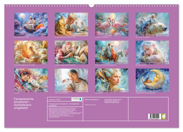 Produktbild: Fantasiereiche Kreationen - Sch&ouml;pferisch umgesetzt (Wandkalender 2026 DIN A2 quer), CALVENDO Monatskalender