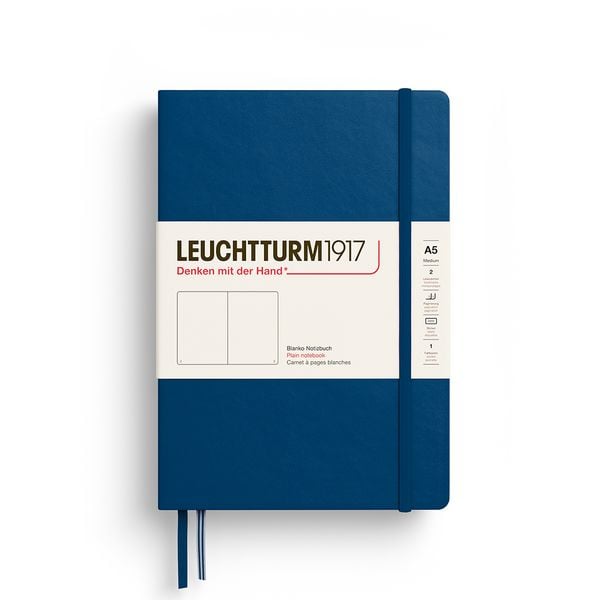 Produktbild: Notizbuch Medium (A5), Hardcover, 251 nummerierte Seiten, Indigo, blanko