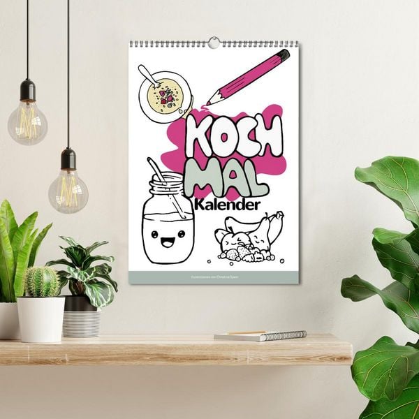 Produktbild: KOCH MAL KALENDER - Lustige Rezepte zum Ausmalen (Wandkalender 2026 DIN A3 hoch), CALVENDO Monatskalender