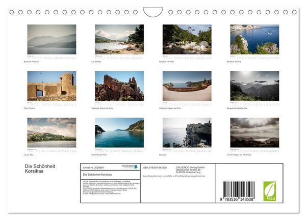Produktbild: Die Sch&ouml;nheit Korsikas (Wandkalender 2026 DIN A4 quer), CALVENDO Monatskalender