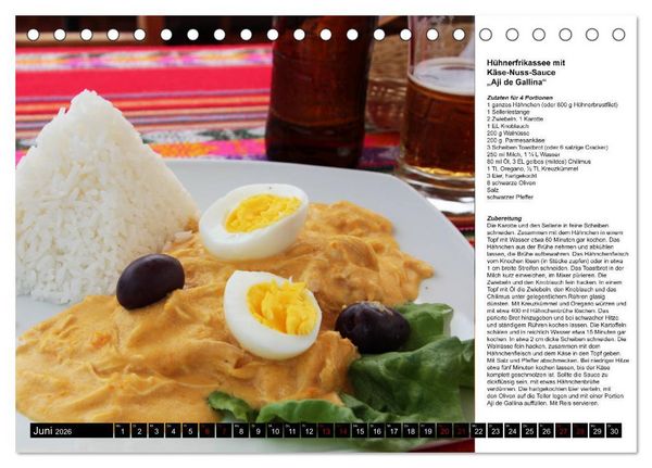 Produktbild: PERU - Kulinarisch (Tischkalender 2026 DIN A5 quer), CALVENDO Monatskalender