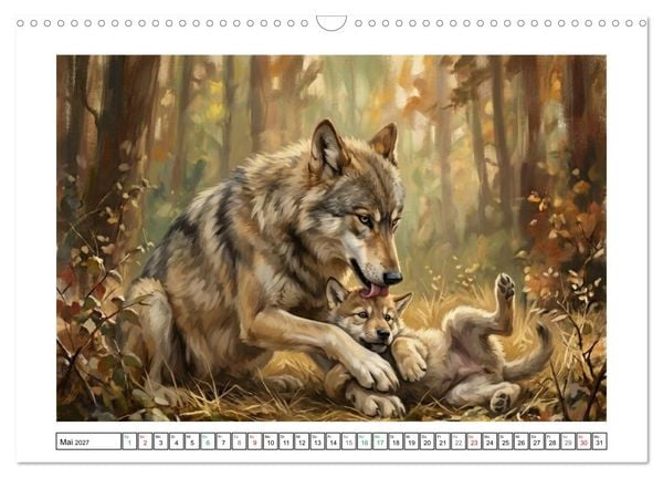 Produktbild: W&ouml;lfe - Die Alpha-Familie (Wandkalender 2027 DIN A3 quer), CALVENDO Monatskalender