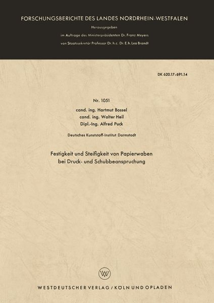 Produktbild: Festigkeit und Steifigkeit von Papierwaben bei Druck- und Schubbeanspruchung