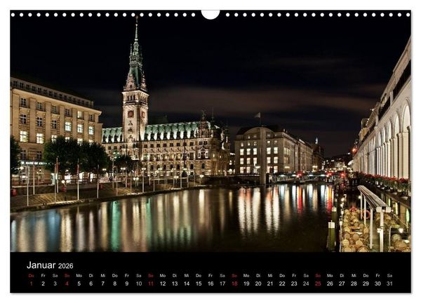 Produktbild: Hamburgs N&auml;chte (Wandkalender 2026 DIN A3 quer), CALVENDO Monatskalender