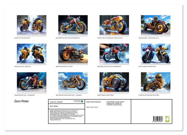 Produktbild: Zero Rider (Wandkalender 2026 DIN A2 quer), CALVENDO Monatskalender