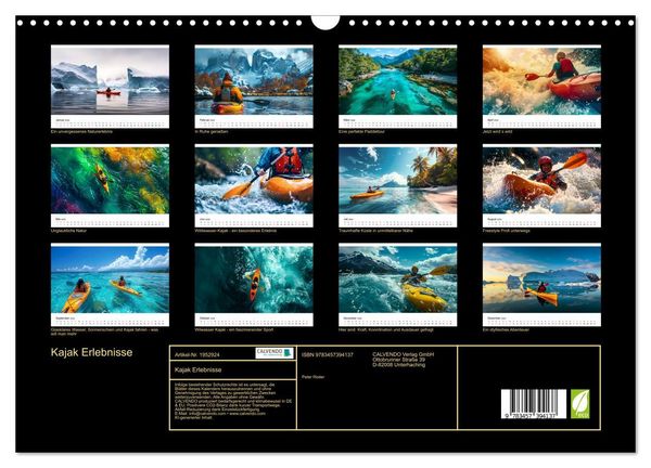 Produktbild: Kajak Erlebnisse (Wandkalender 2026 DIN A3 quer), CALVENDO Monatskalender