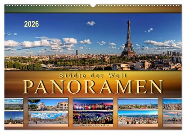 Produktbild: St&auml;dte der Welt, Panoramen (Wandkalender 2026 DIN A2 quer), CALVENDO Monatskalender