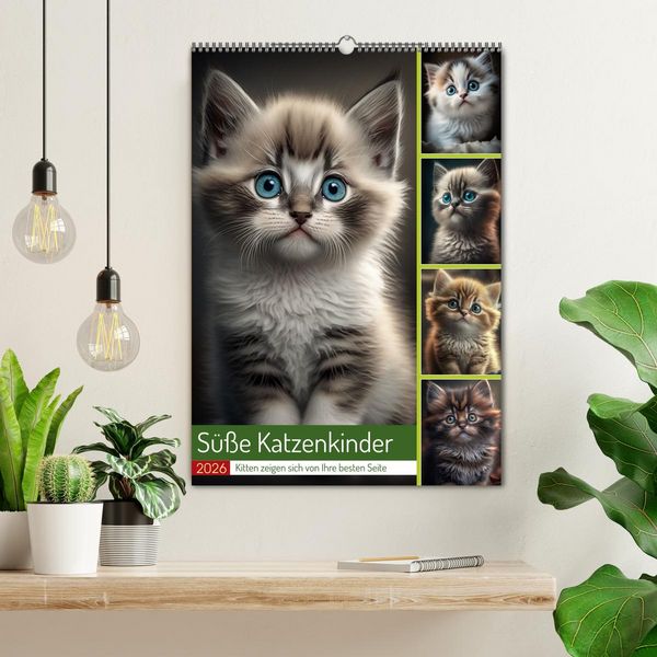 Produktbild: S&uuml;&szlig;e Katzenkinder (Wandkalender 2026 DIN A2 hoch), CALVENDO Monatskalender