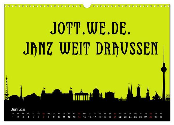 Produktbild: Berliner Mundart (Wandkalender 2026 DIN A3 quer), CALVENDO Monatskalender