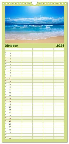 Produktbild: Familienplaner 2026 - Kuba &bull; Impressionen mit 5 Spalten (Wandkalender, 21 x 45 cm) CALVENDO