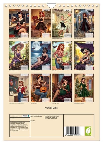 Produktbild: Vampir-Girls (Wandkalender 2027 DIN A4 hoch), CALVENDO Monatskalender