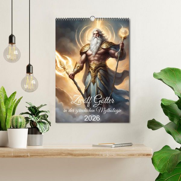 Produktbild: Zw&ouml;lf G&ouml;tter der griechischen Mythologie (Wandkalender 2026 DIN A3 hoch), CALVENDO Monatskalender