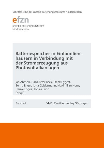 Produktbild: Batteriespeicher in Einfamilienh&auml;usern in Verbindung mit der Stromerzeugung aus Photovoltaikanlagen