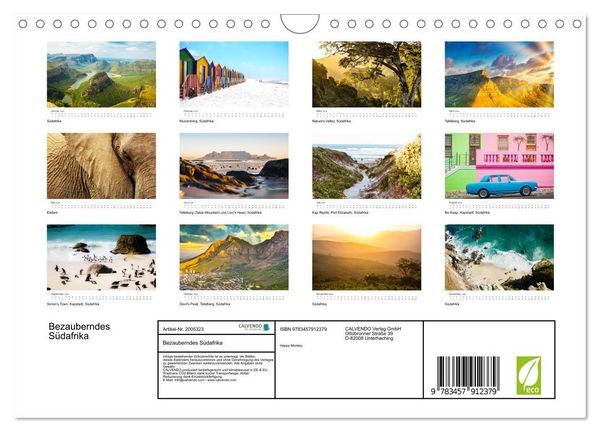 Produktbild: Bezauberndes S&uuml;dafrika (Wandkalender 2026 DIN A4 quer), CALVENDO Monatskalender