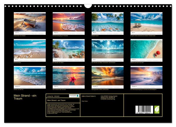 Produktbild: Mein Strand - ein Traum (Wandkalender 2026 DIN A3 quer), CALVENDO Monatskalender