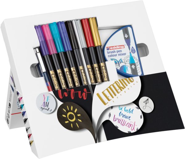 Produktbild: edding 1340 brush pen, Happy Lettering 9er Set