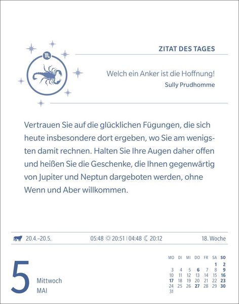 Produktbild: Skorpion Sternzeichenkalender 2027 - Tagesabrei&szlig;kalender - Ihr Horoskop f&uuml;r jeden Tag