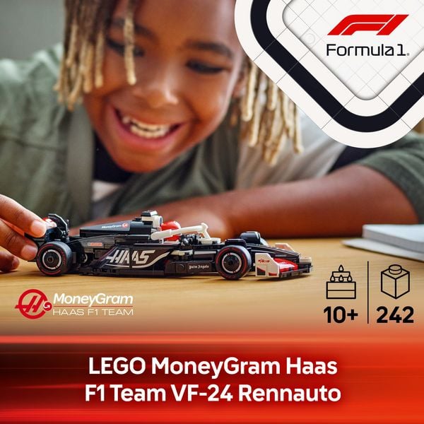 Produktbild: LEGO Speed Champions MoneyGram Haas F1 Team VF-24 Rennauto Modell 77250