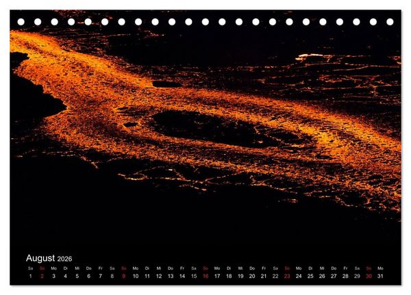 Produktbild: Vulkanausbruch - Island (Tischkalender 2026 DIN A5 quer), CALVENDO Monatskalender