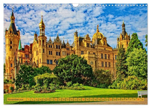 Produktbild: Schloss Impressionen - Residenz- und Landeshauptstadt Schwerin (Wandkalender 2026 DIN A3 quer), CALVENDO Monatskalender