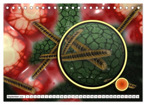 Produktbild: Mikrobiologie. Mikroorganismen, Genetik und Zellen (Tischkalender 2026 DIN A5 quer), CALVENDO Monatskalender