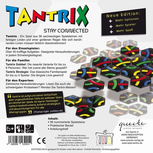 Produktbild: Tantrix Spiele Box (Spiel),F&uuml;r 1-6 Spieler. Spieldauer: 40 Min.