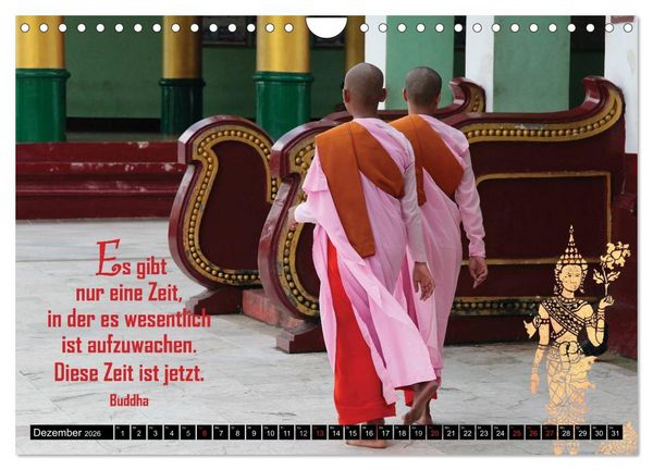 Produktbild: Spirituelles aus Asien - Weisheiten 2026 (Wandkalender 2026 DIN A4 quer), CALVENDO Monatskalender