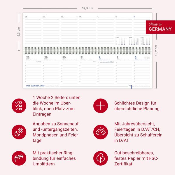 Produktbild: Wochenquerplaner, blau 2027