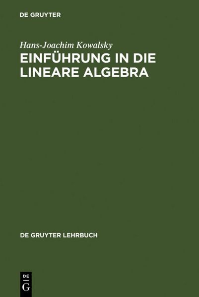 Produktbild: Einf&uuml;hrung in die lineare Algebra