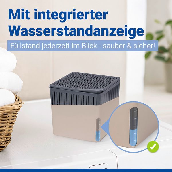 Produktbild: Raumentfeuchter Mod. Cube Beige 500 g, 2er Set, beugt Schimmel und Ger&uuml;chen vor
