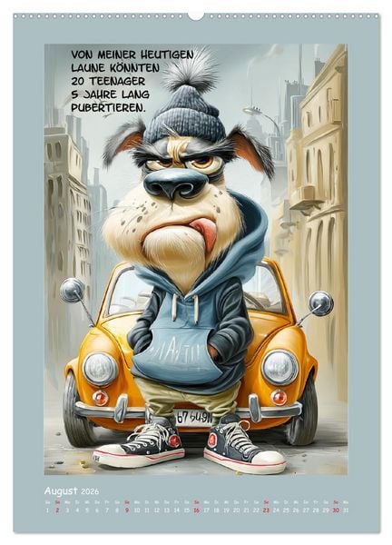 Produktbild: Hundstage. Bissiger Humor vom Feinsten (hochwertiger Premium Wandkalender 2026 DIN A2 hoch), Kunstdruck in Hochglanz