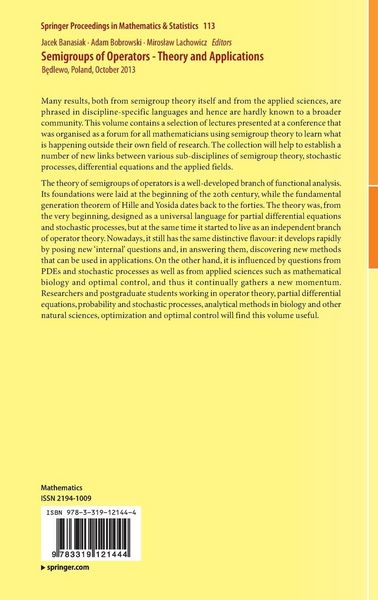 Produktbild: Semigroups of Operators -Theory and Applications