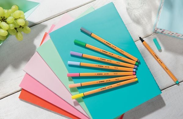 Produktbild: STABILO Fineliner -   point 88 - 8er Etui - Pastellfarben