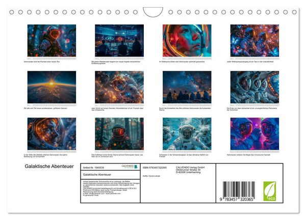 Produktbild: Galaktische Abenteuer (Wandkalender 2026 DIN A4 quer), CALVENDO Monatskalender