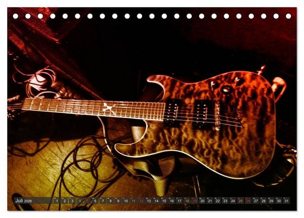 Produktbild: E-Gitarren - einfach cool (Tischkalender 2026 DIN A5 quer), CALVENDO Monatskalender