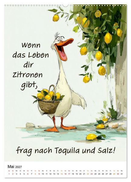 Produktbild: Bl&ouml;de Gans - Denkste! (hochwertiger Premium Wandkalender 2027 DIN A2 hoch), Kunstdruck in Hochglanz