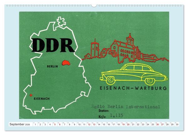 Produktbild: Rundfunk in Deutschland - Historische QSL-Karten (hochwertiger Premium Wandkalender 2026 DIN A2 quer), Kunstdruck in Hochglanz