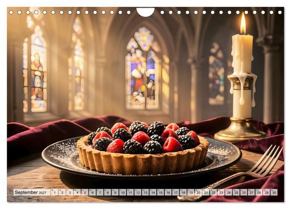 Produktbild: Schattenbankett - Gothic Fine Dining &ndash; 12 Men&uuml;s in dunkler Eleganz (Wandkalender 2027 DIN A4 quer), CALVENDO Monatskalender