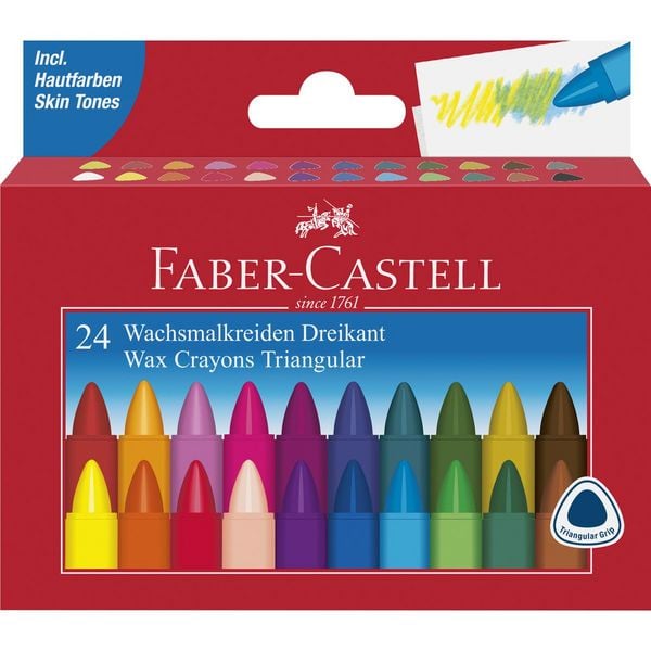 Produktbild: Faber-Castell Wachsmalkreiden Dreikant 24-er Kartonetui