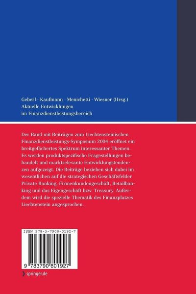 Produktbild: Aktuelle Entwicklungen im Finanzdienstleistungsbereich